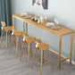 Glam Bar Height Table Solid Wood Top Bistro Bar Table with Trestle Base 70.9"L x 15.7"W x 41.3"H Without Chairs Clearhalo 'Bar Furniture' 'Bar Tables' 'bar_tables' 'furn' 'furn_bar_tables' 'Furniture' 'Kitchen & Dining Furniture' 6560295