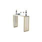 Glam Bar Height Table Faux Marble Top Bistro Bar Table with Double Pedestal Base White Without Chairs Clearhalo 'Bar Furniture' 'Bar Tables' 'bar_tables' 'furn' 'furn_bar_tables' 'Furniture' 'Kitchen & Dining Furniture' 6560311