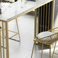 Glam Bar Height Table Faux Marble Top Bistro Bar Table with Double Pedestal Base Clearhalo 'Bar Furniture' 'Bar Tables' 'bar_tables' 'furn' 'furn_bar_tables' 'Furniture' 'Kitchen & Dining Furniture' 6560314