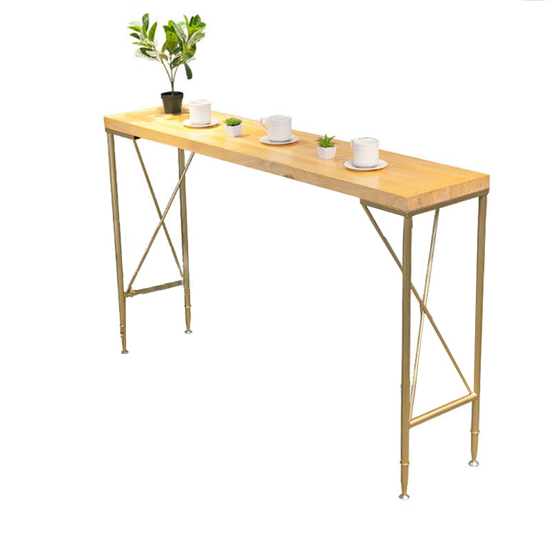Glam Bar Height Table Solid Wood Top Bistro Bar Table for Living Room Natural Without Chairs Clearhalo 'Bar Furniture' 'Bar Tables' 'bar_tables' 'furn' 'furn_bar_tables' 'Furniture' 'Kitchen & Dining Furniture' 6560324
