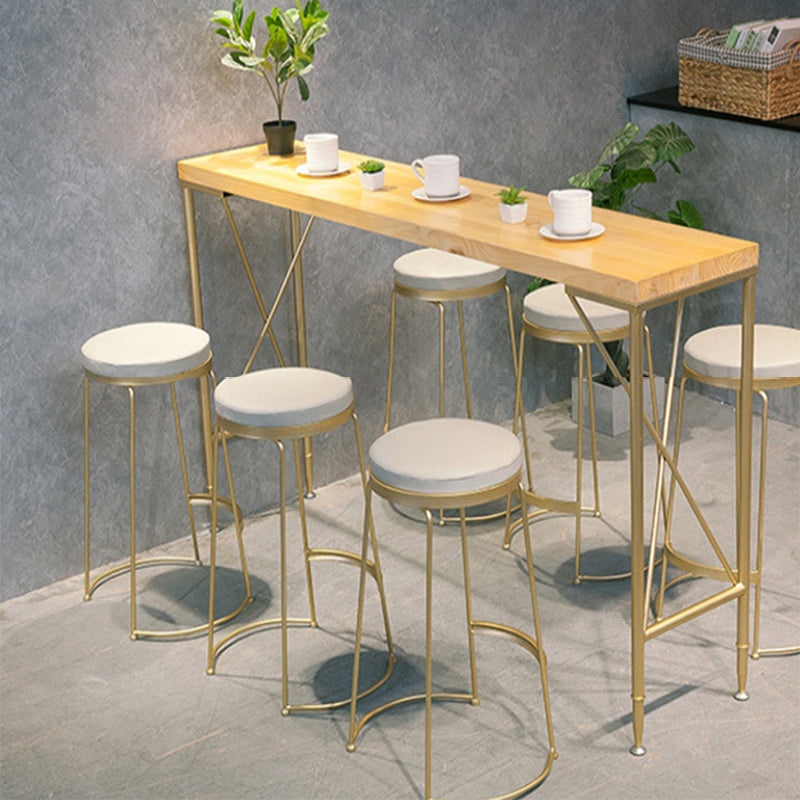 Glam Bar Height Table Solid Wood Top Bistro Bar Table for Living Room Clearhalo 'Bar Furniture' 'Bar Tables' 'bar_tables' 'furn' 'furn_bar_tables' 'Furniture' 'Kitchen & Dining Furniture' 6560329