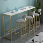 Faux Marble Top Bar Height Table Glam Style Bistro Table for Patio Use 78.7"L x 15.7"W x 41.3"H White Without Chairs Clearhalo 'Bar Furniture' 'Bar Tables' 'bar_tables' 'furn' 'furn_bar_tables' 'Furniture' 'Kitchen & Dining Furniture' 6560357