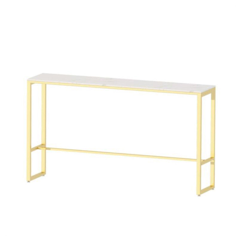 Faux Marble Top Bar Height Table Glam Style Bistro Table for Patio Use Clearhalo 'Bar Furniture' 'Bar Tables' 'bar_tables' 'furn' 'furn_bar_tables' 'Furniture' 'Kitchen & Dining Furniture' 6560361