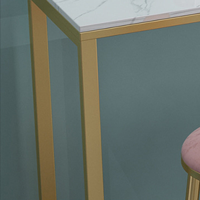 Faux Marble Top Bar Height Table Glam Style Bistro Table for Patio Use Clearhalo 'Bar Furniture' 'Bar Tables' 'bar_tables' 'furn' 'furn_bar_tables' 'Furniture' 'Kitchen & Dining Furniture' 6560363