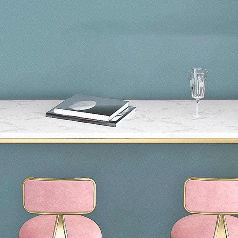 Faux Marble Top Bar Height Table Glam Style Bistro Table for Patio Use Clearhalo 'Bar Furniture' 'Bar Tables' 'bar_tables' 'furn' 'furn_bar_tables' 'Furniture' 'Kitchen & Dining Furniture' 6560364