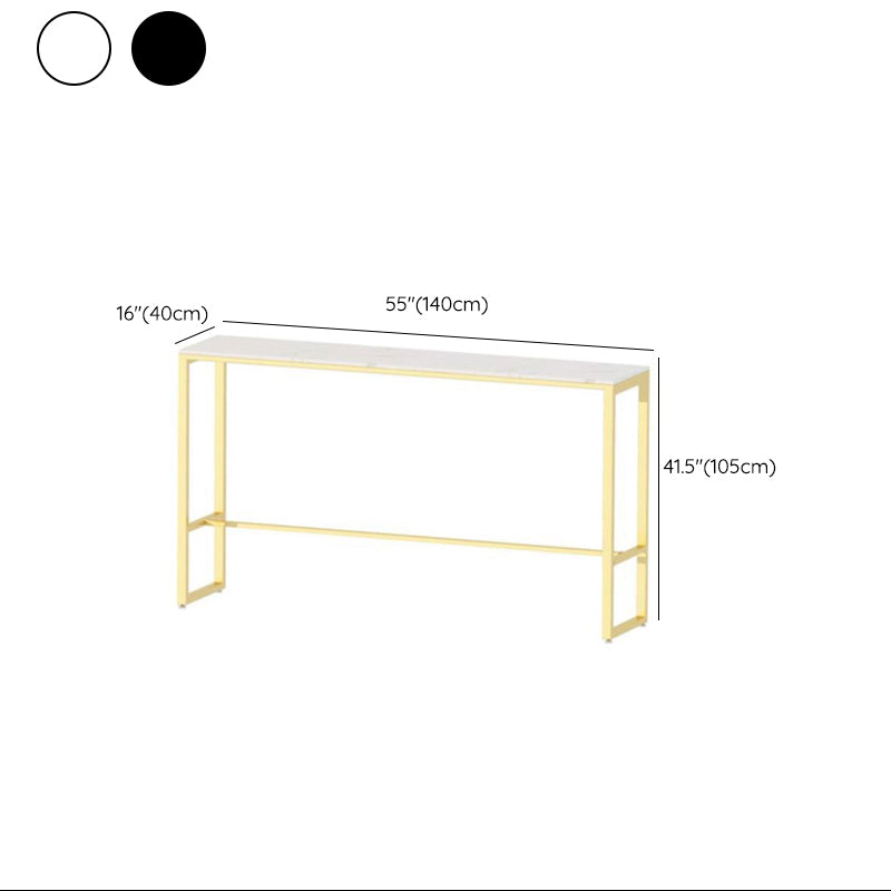 Faux Marble Top Bar Height Table Glam Style Bistro Table for Patio Use Clearhalo 'Bar Furniture' 'Bar Tables' 'bar_tables' 'furn' 'furn_bar_tables' 'Furniture' 'Kitchen & Dining Furniture' 6560367
