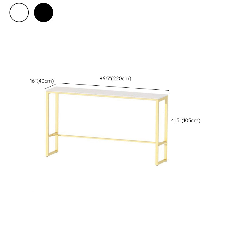 Faux Marble Top Bar Height Table Glam Style Bistro Table for Patio Use Clearhalo 'Bar Furniture' 'Bar Tables' 'bar_tables' 'furn' 'furn_bar_tables' 'Furniture' 'Kitchen & Dining Furniture' 6560371