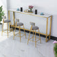 Glam Bar Height Table Faux Marble Top Bistro Bar Table with Trestle Base White Without Chairs Clearhalo 'Bar Furniture' 'Bar Tables' 'bar_tables' 'furn' 'furn_bar_tables' 'Furniture' 'Kitchen & Dining Furniture' 6560389