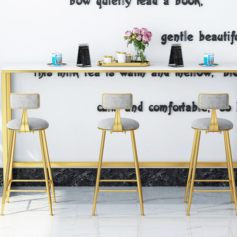 Glam Bar Height Table Faux Marble Top Bistro Bar Table with Trestle Base Clearhalo 'Bar Furniture' 'Bar Tables' 'bar_tables' 'furn' 'furn_bar_tables' 'Furniture' 'Kitchen & Dining Furniture' 6560396