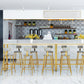 Glam Bar Height Table Faux Marble Top Bistro Bar Table with Trestle Base Clearhalo 'Bar Furniture' 'Bar Tables' 'bar_tables' 'furn' 'furn_bar_tables' 'Furniture' 'Kitchen & Dining Furniture' 6560398