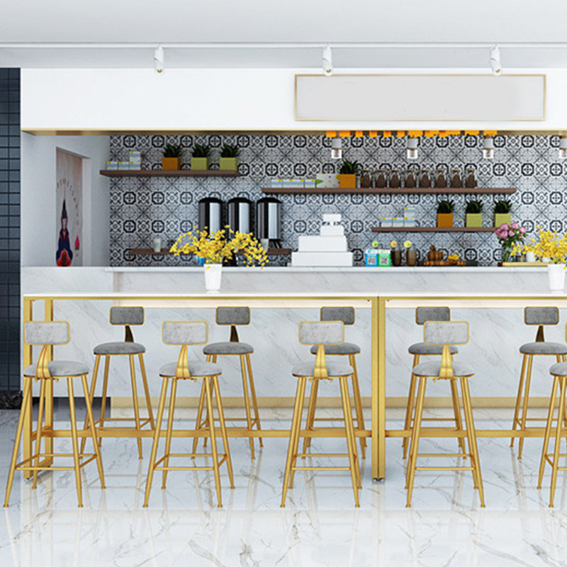 Glam Bar Height Table Faux Marble Top Bistro Bar Table with Trestle Base Clearhalo 'Bar Furniture' 'Bar Tables' 'bar_tables' 'furn' 'furn_bar_tables' 'Furniture' 'Kitchen & Dining Furniture' 6560398
