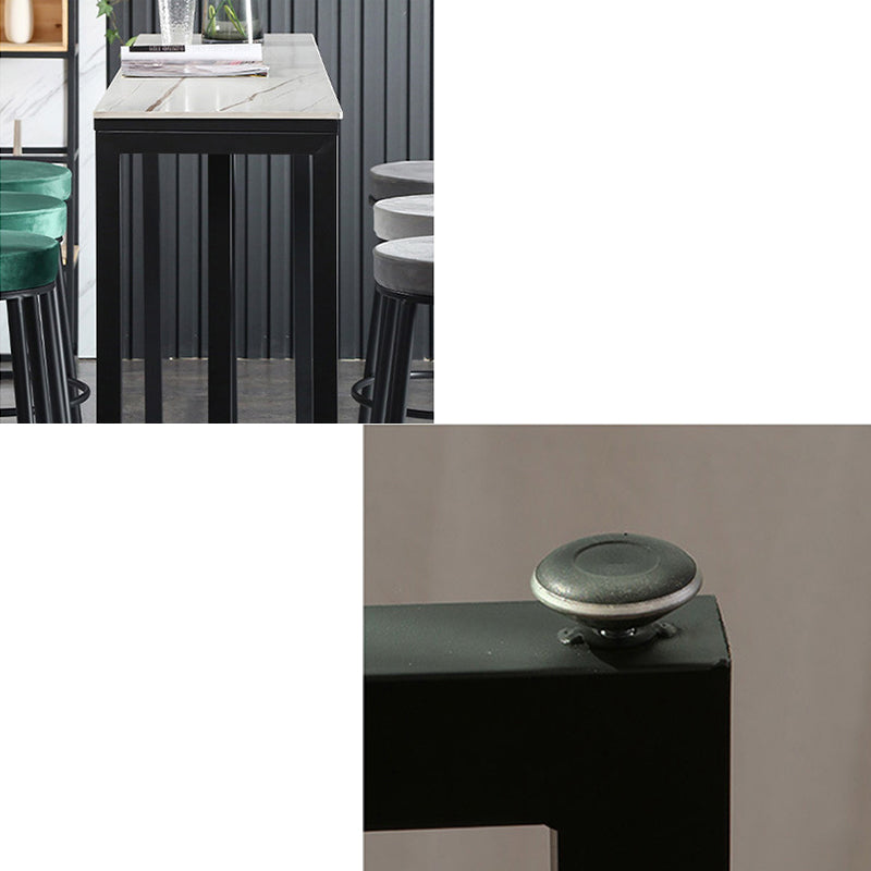Industrial Bar Height Table Stone Top Bistro Table with Black Base Clearhalo 'Bar Furniture' 'Bar Tables' 'bar_tables' 'furn' 'furn_bar_tables' 'Furniture' 'Kitchen & Dining Furniture' 6560451