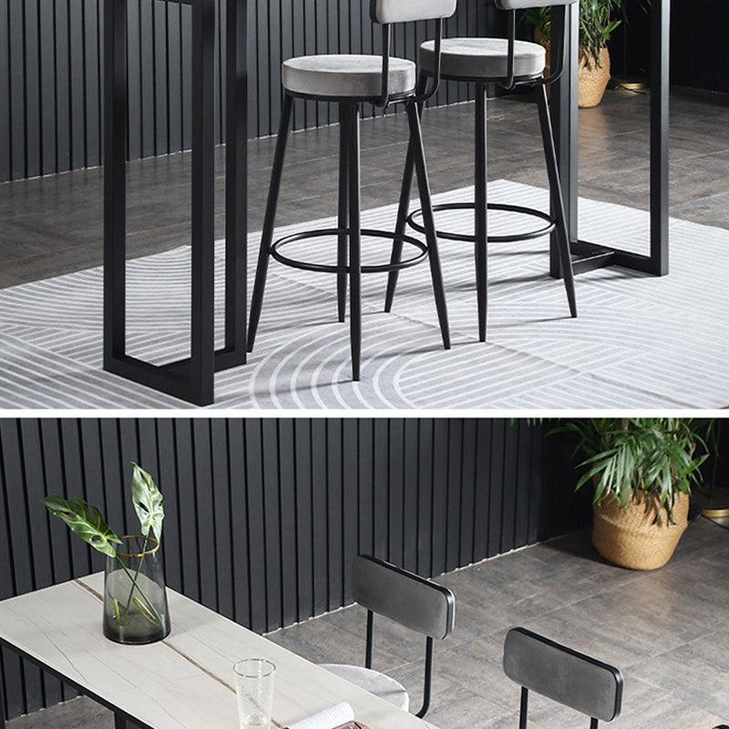 Industrial Bar Height Table Stone Top Bistro Table with Black Base Clearhalo 'Bar Furniture' 'Bar Tables' 'bar_tables' 'furn' 'furn_bar_tables' 'Furniture' 'Kitchen & Dining Furniture' 6560452