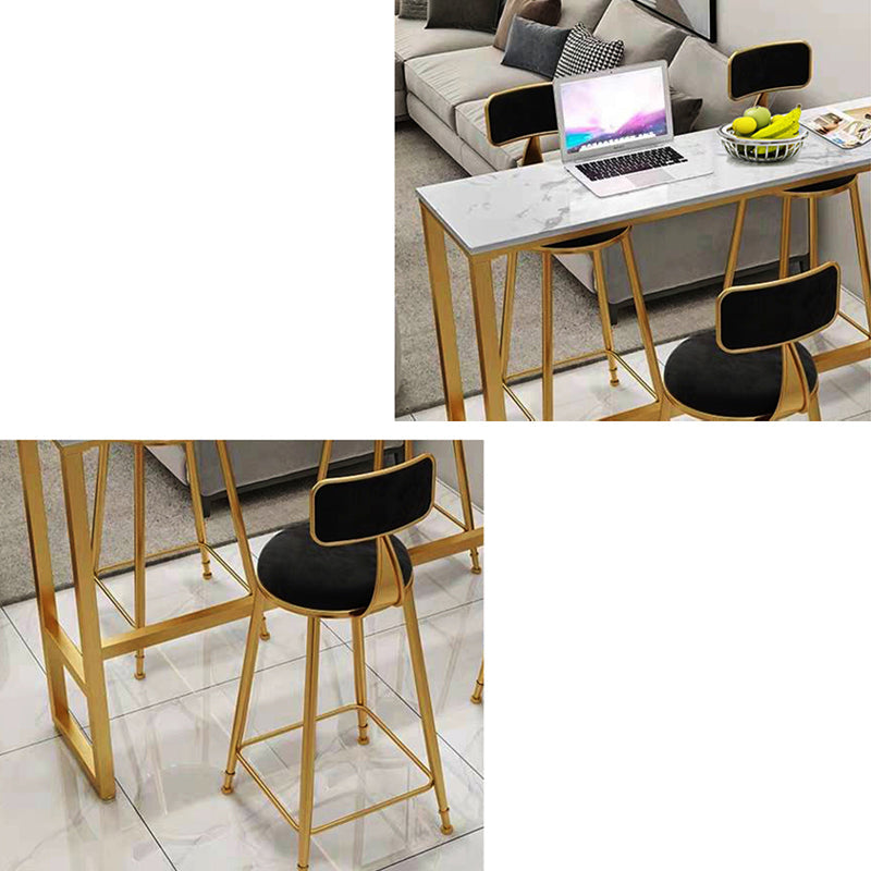Faux Marble Bar Height Table Modern Style Bistro Table for Living Room Clearhalo 'Bar Furniture' 'Bar Tables' 'bar_tables' 'furn' 'furn_bar_tables' 'Furniture' 'Kitchen & Dining Furniture' 6560507