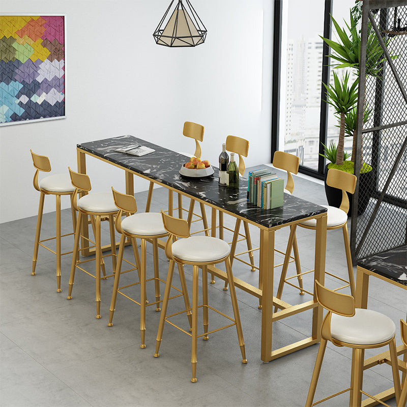 Faux Marble Bar Height Table Modern Style Bistro Table for Living Room Clearhalo 'Bar Furniture' 'Bar Tables' 'bar_tables' 'furn' 'furn_bar_tables' 'Furniture' 'Kitchen & Dining Furniture' 6560509