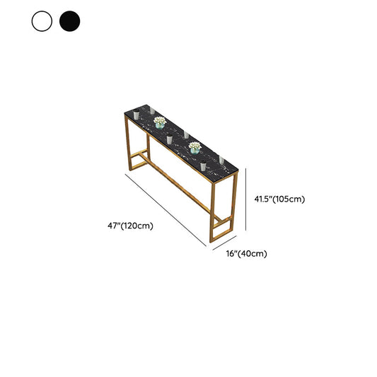 Faux Marble Bar Height Table Modern Style Bistro Table for Living Room