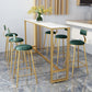 White Faux Marble Table Modern Style Bistro Table with Trestle Base
