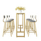 White Faux Marble Table Modern Style Bistro Table with Trestle Base