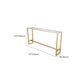 White Faux Marble Table Modern Style Bistro Table with Trestle Base