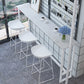 Modern Bar-Height Table Faux Marble Top Bistro Table for Patio Use 63"L x 15.7"W x 41.3"H White Without Chairs Clearhalo 'Bar Furniture' 'Bar Tables' 'bar_tables' 'furn' 'furn_bar_tables' 'Furniture' 'Kitchen & Dining Furniture' 6560544
