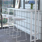 Modern Bar-Height Table Faux Marble Top Bistro Table for Patio Use 78.7"L x 15.7"W x 41.3"H White Without Chairs Clearhalo 'Bar Furniture' 'Bar Tables' 'bar_tables' 'furn' 'furn_bar_tables' 'Furniture' 'Kitchen & Dining Furniture' 6560546
