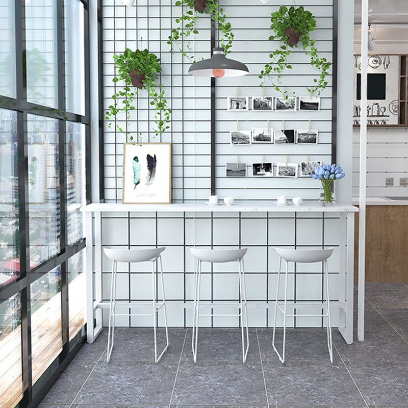 Modern Bar-Height Table Faux Marble Top Bistro Table for Patio Use Clearhalo 'Bar Furniture' 'Bar Tables' 'bar_tables' 'furn' 'furn_bar_tables' 'Furniture' 'Kitchen & Dining Furniture' 6560550