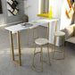 Faux Marble Table Modern Style Bistro Bar Table for Living Room 63"L x 15.7"W x 41.3"H White Without Chairs Clearhalo 'Bar Furniture' 'Bar Tables' 'bar_tables' 'furn' 'furn_bar_tables' 'Furniture' 'Kitchen & Dining Furniture' 6560573