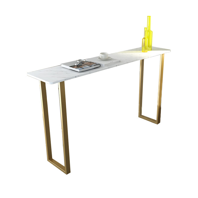 Faux Marble Table Modern Style Bistro Bar Table for Living Room White Without Chairs Clearhalo 'Bar Furniture' 'Bar Tables' 'bar_tables' 'furn' 'furn_bar_tables' 'Furniture' 'Kitchen & Dining Furniture' 6560574