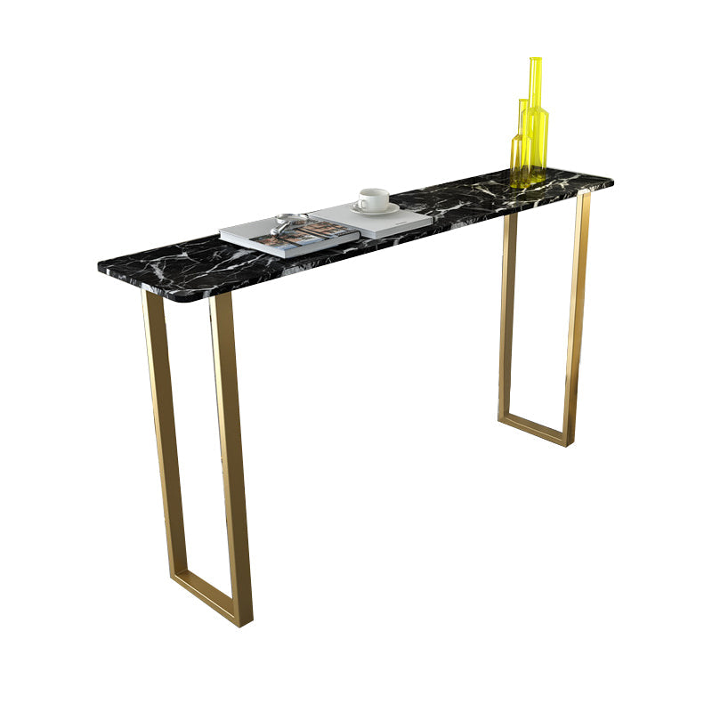 Faux Marble Table Modern Style Bistro Bar Table for Living Room Black Without Chairs Clearhalo 'Bar Furniture' 'Bar Tables' 'bar_tables' 'furn' 'furn_bar_tables' 'Furniture' 'Kitchen & Dining Furniture' 6560576
