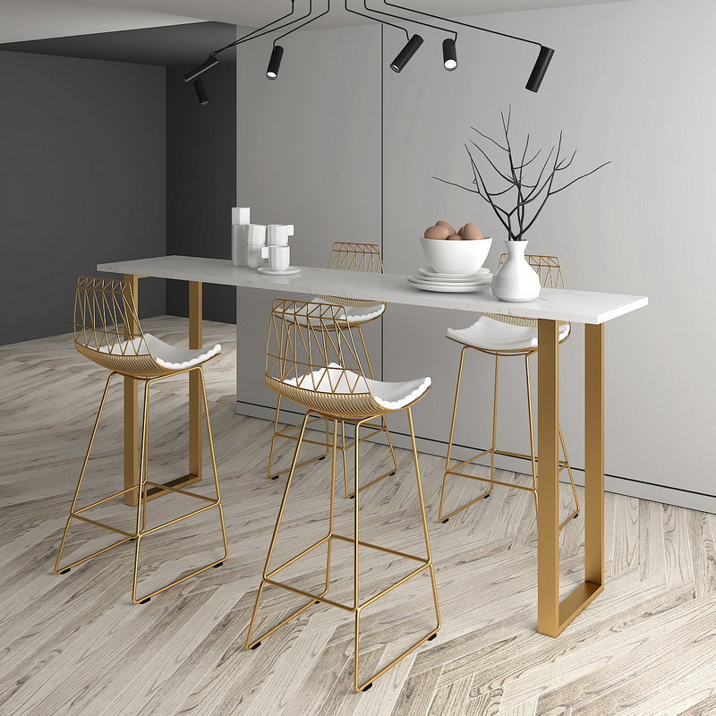 Faux Marble Table Modern Style Bistro Bar Table for Living Room Clearhalo 'Bar Furniture' 'Bar Tables' 'bar_tables' 'furn' 'furn_bar_tables' 'Furniture' 'Kitchen & Dining Furniture' 6560581