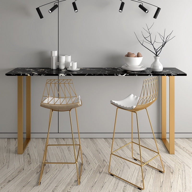 Faux Marble Table Modern Style Bistro Bar Table for Living Room Clearhalo 'Bar Furniture' 'Bar Tables' 'bar_tables' 'furn' 'furn_bar_tables' 'Furniture' 'Kitchen & Dining Furniture' 6560583