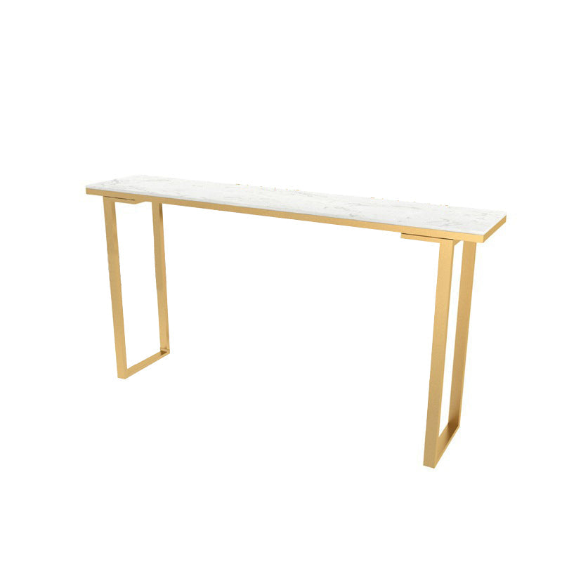 Faux marmeren tafel moderne bistro-bartafel met sledeonderstel