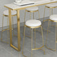 Faux marmeren tafel moderne bistro-bartafel met sledeonderstel