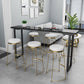 Faux marmeren tafel moderne bistro-bartafel met sledeonderstel