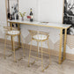 Faux marmeren tafel moderne bistro-bartafel met sledeonderstel
