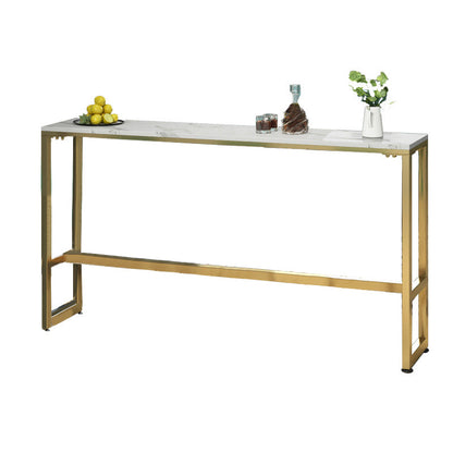 Table de bar de bistro de style moderne de table en faux marbre blanc pour le salon