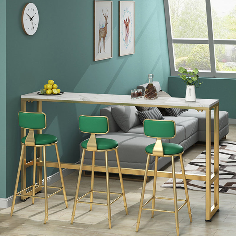 Table de bar de bistro de style moderne de table en faux marbre blanc pour le salon