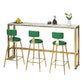 Table de bar de bistro de style moderne de table en faux marbre blanc pour le salon