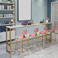 Table de bar de bistro de style moderne de table en faux marbre blanc pour le salon