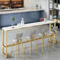 Table de bar de bistro de style moderne de table en faux marbre blanc pour le salon