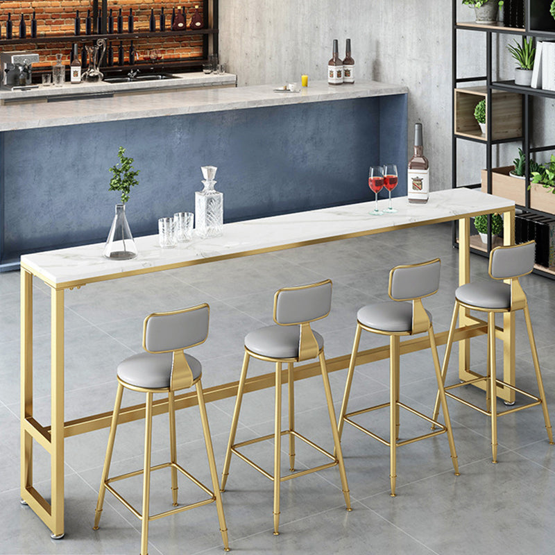 Table de bar de bistro de style moderne de table en faux marbre blanc pour le salon