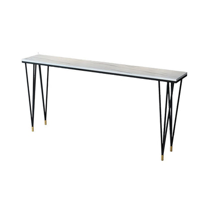 Stone Top Bistro Table Modern Style Bistro Bar Table with Four Legs Black Without Chairs Clearhalo 'Bar Furniture' 'Bar Tables' 'bar_tables' 'furn' 'furn_bar_tables' 'Furniture' 'Kitchen & Dining Furniture' 6560661