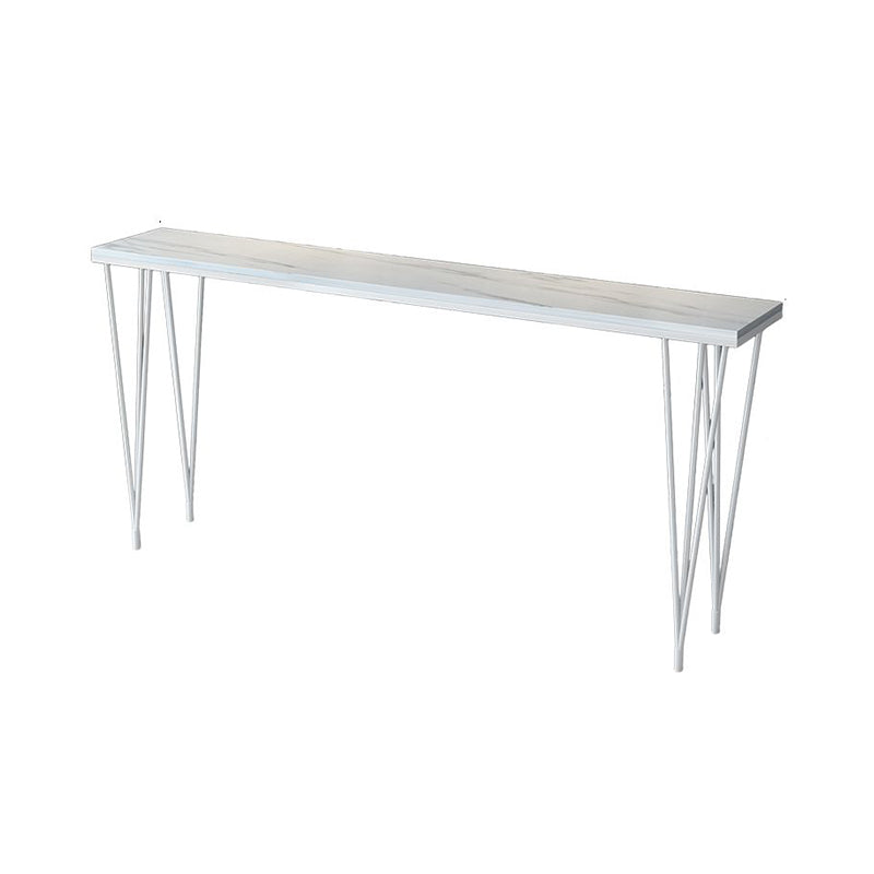 Stone Top Bistro Table Modern Style Bistro Bar Table with Four Legs White Without Chairs Clearhalo 'Bar Furniture' 'Bar Tables' 'bar_tables' 'furn' 'furn_bar_tables' 'Furniture' 'Kitchen & Dining Furniture' 6560662