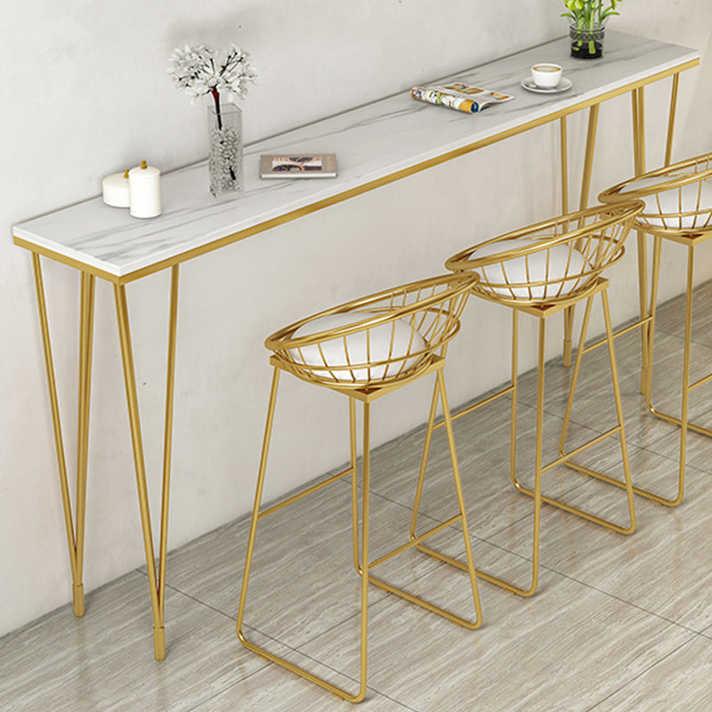 Stone Top Bistro Table Modern Style Bistro Bar Table with Four Legs Clearhalo 'Bar Furniture' 'Bar Tables' 'bar_tables' 'furn' 'furn_bar_tables' 'Furniture' 'Kitchen & Dining Furniture' 6560668
