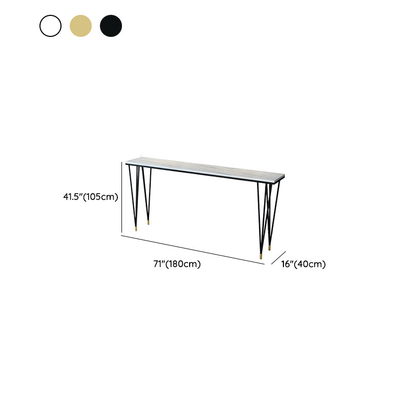 Stone Top Bistro Table Modern Style Bistro Bar Table with Four Legs Clearhalo 'Bar Furniture' 'Bar Tables' 'bar_tables' 'furn' 'furn_bar_tables' 'Furniture' 'Kitchen & Dining Furniture' 6560674