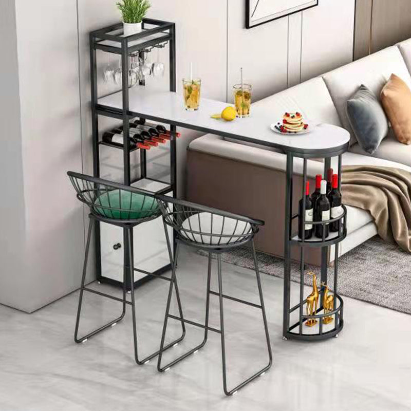 Bartafel met marmeren blad, speciale pubtafel in eigentijdse stijl voor pauzeruimte
