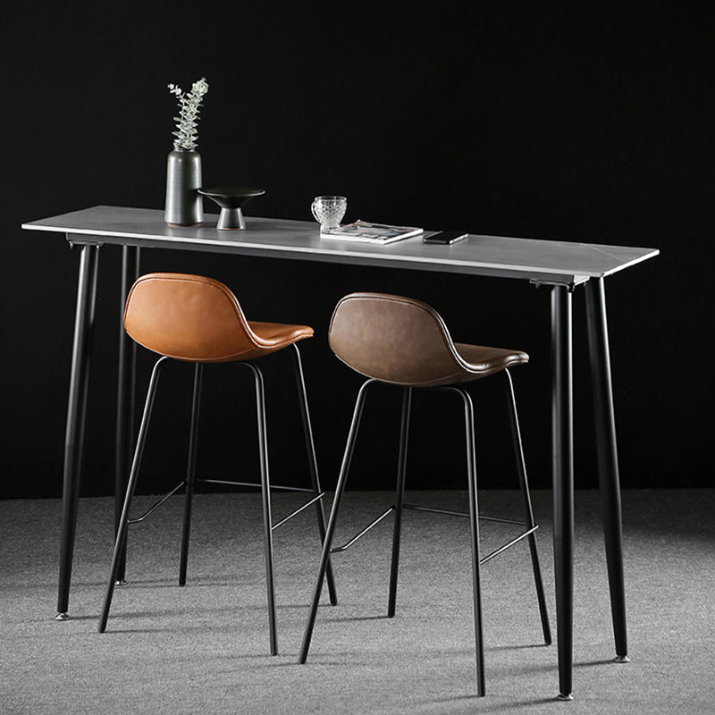 Industrial Style Bar Table Stone Rectangle Pub Table in Gray Clearhalo 'Bar Furniture' 'Bar Tables' 'bar_tables' 'furn' 'furn_bar_tables' 'Furniture' 'Kitchen & Dining Furniture' 6560756