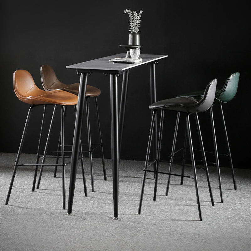 Industrial Style Bar Table Stone Rectangle Pub Table in Gray Clearhalo 'Bar Furniture' 'Bar Tables' 'bar_tables' 'furn' 'furn_bar_tables' 'Furniture' 'Kitchen & Dining Furniture' 6560757