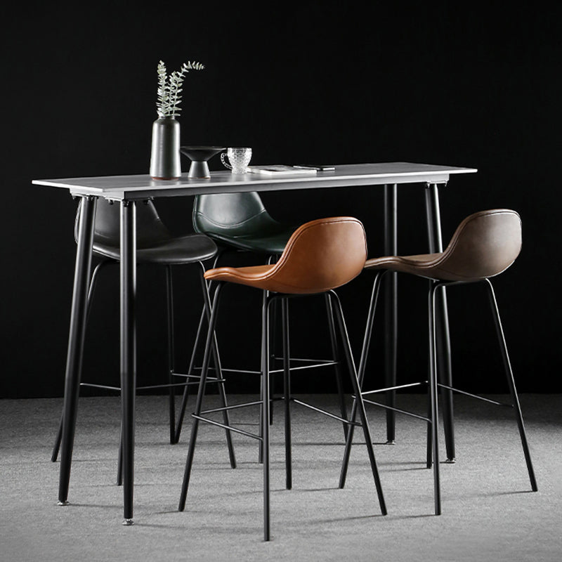 Industrial Style Bar Table Stone Rectangle Pub Table in Gray Clearhalo 'Bar Furniture' 'Bar Tables' 'bar_tables' 'furn' 'furn_bar_tables' 'Furniture' 'Kitchen & Dining Furniture' 6560758