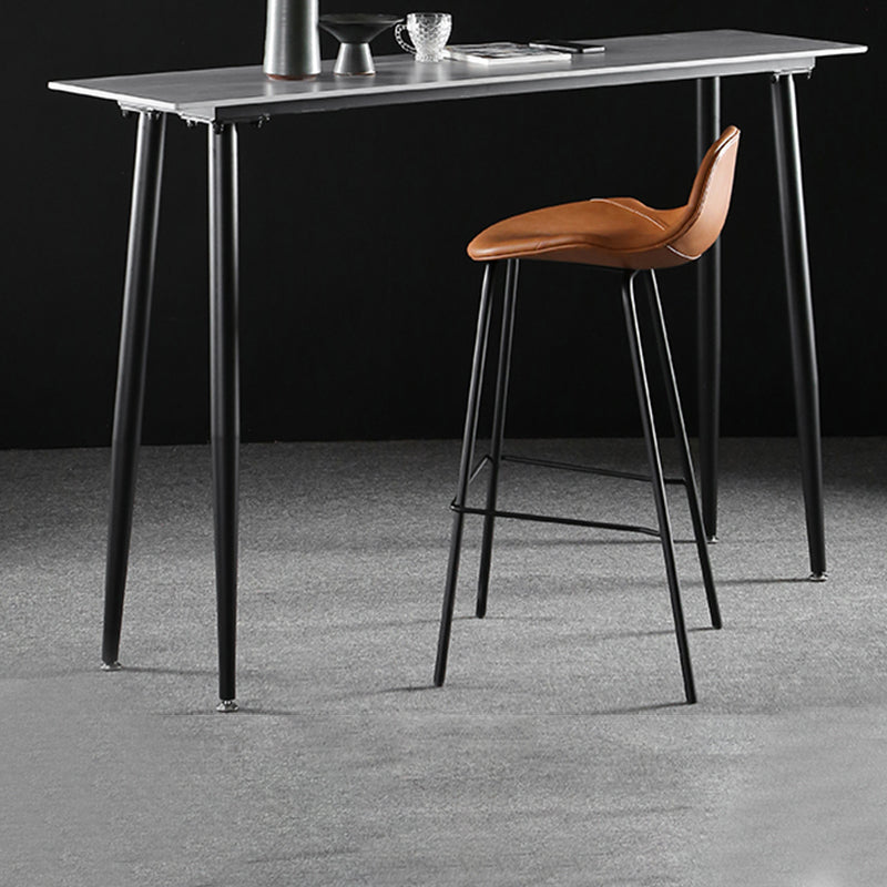 Industrial Style Bar Table Stone Rectangle Pub Table in Gray Clearhalo 'Bar Furniture' 'Bar Tables' 'bar_tables' 'furn' 'furn_bar_tables' 'Furniture' 'Kitchen & Dining Furniture' 6560761